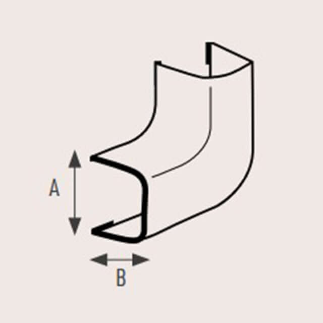 90 Degree Curve Trunking - 65 x 50mm / 80 x 60mm - White / Black - George's Industrial Services Ltd