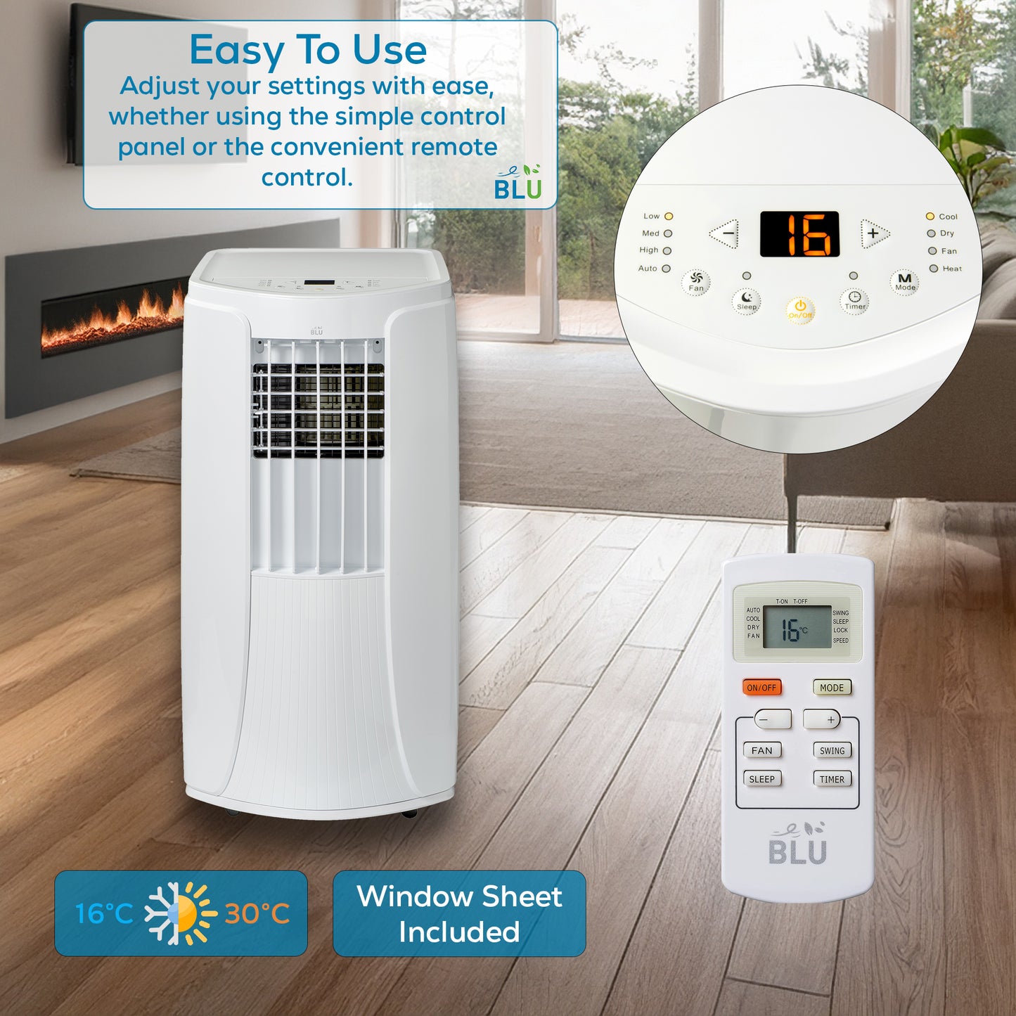 BLU12 Portable Air Conditioner 3.5kW | Cool, Heat & Dehumidify - George's Industrial Services Ltd