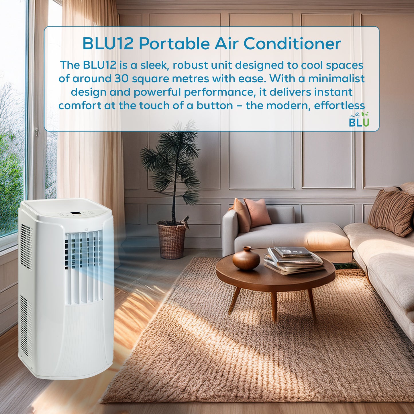 BLU12 Portable Air Conditioner 3.5kW | Cool, Heat & Dehumidify - George's Industrial Services Ltd