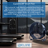 Cyclone 24" Industrial High Velocity Drum Fan 230V