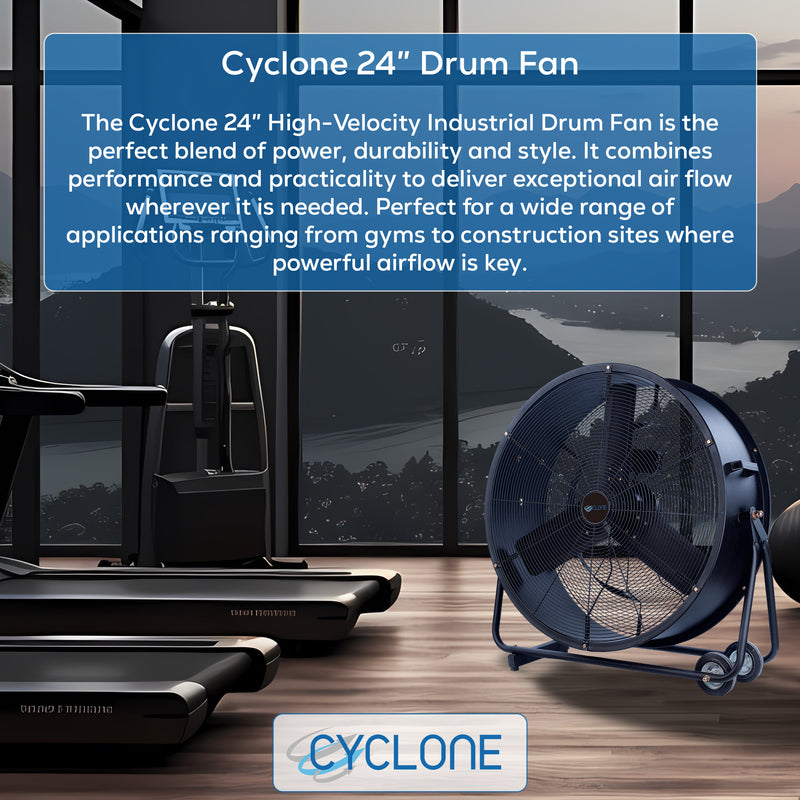 Cyclone 24" Industrial High Velocity Drum Fan 230V