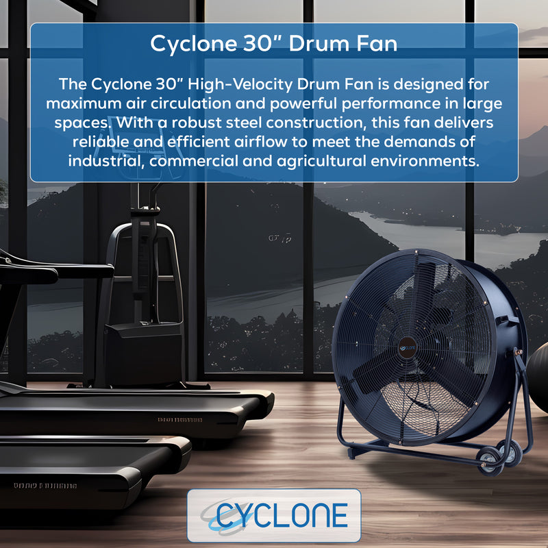 Cyclone 30" High Velocity Industrial Drum Fan 230V - George's Industrial Services Ltd