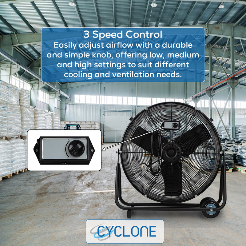 Cyclone 30" High Velocity Industrial Drum Fan 230V - George's Industrial Services Ltd