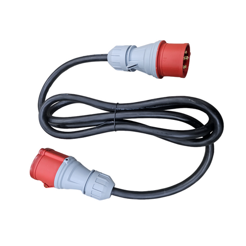 415V/63A 3 Phase Lead 5 Pin 10mm² Heavy Duty Industrial H07RN-F Rubber Cable (2.5 M)