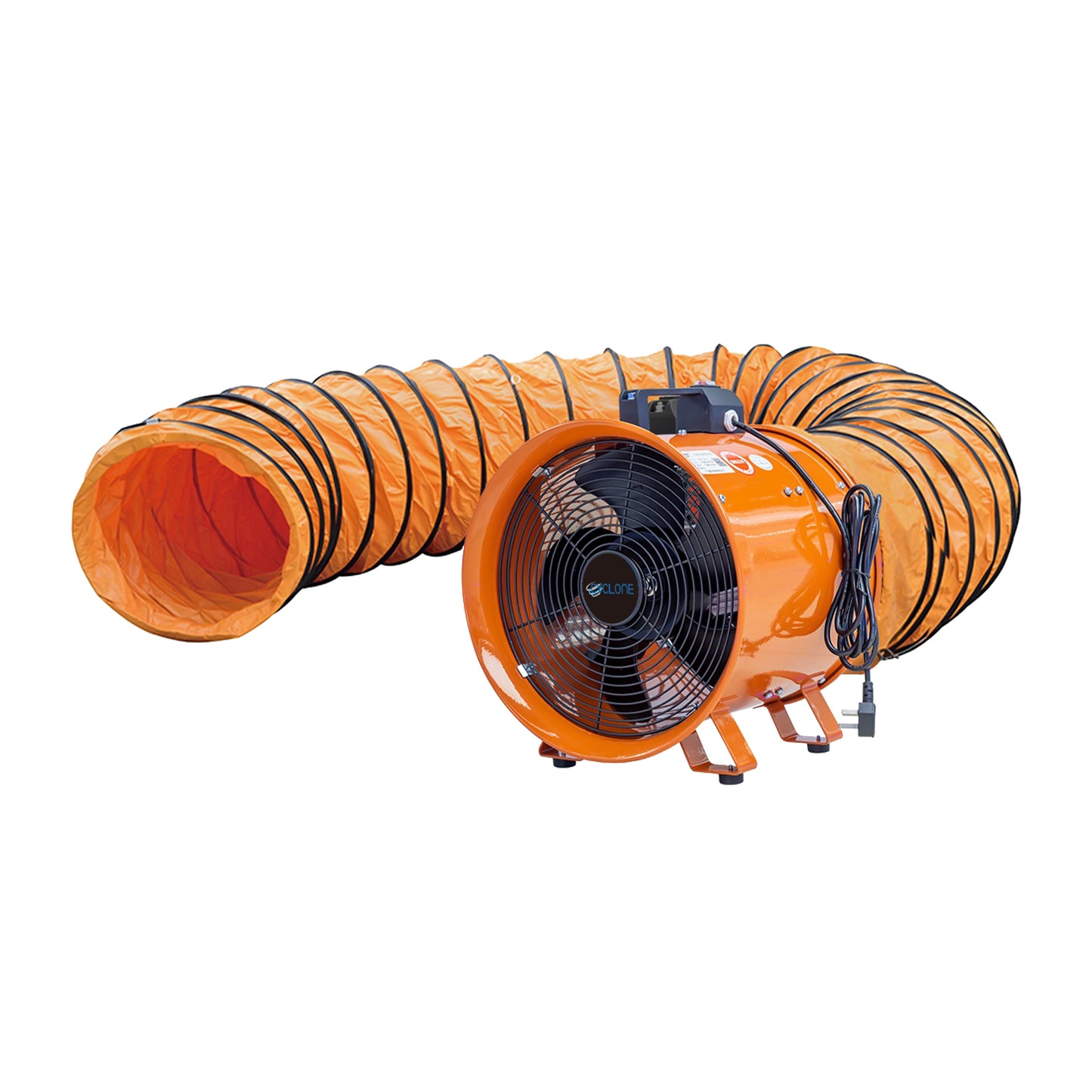 Cyclone 8" Dust Fume Extractor 230V Industrial Ventilation Fan + 5m Duct - George's Industrial Services Ltd